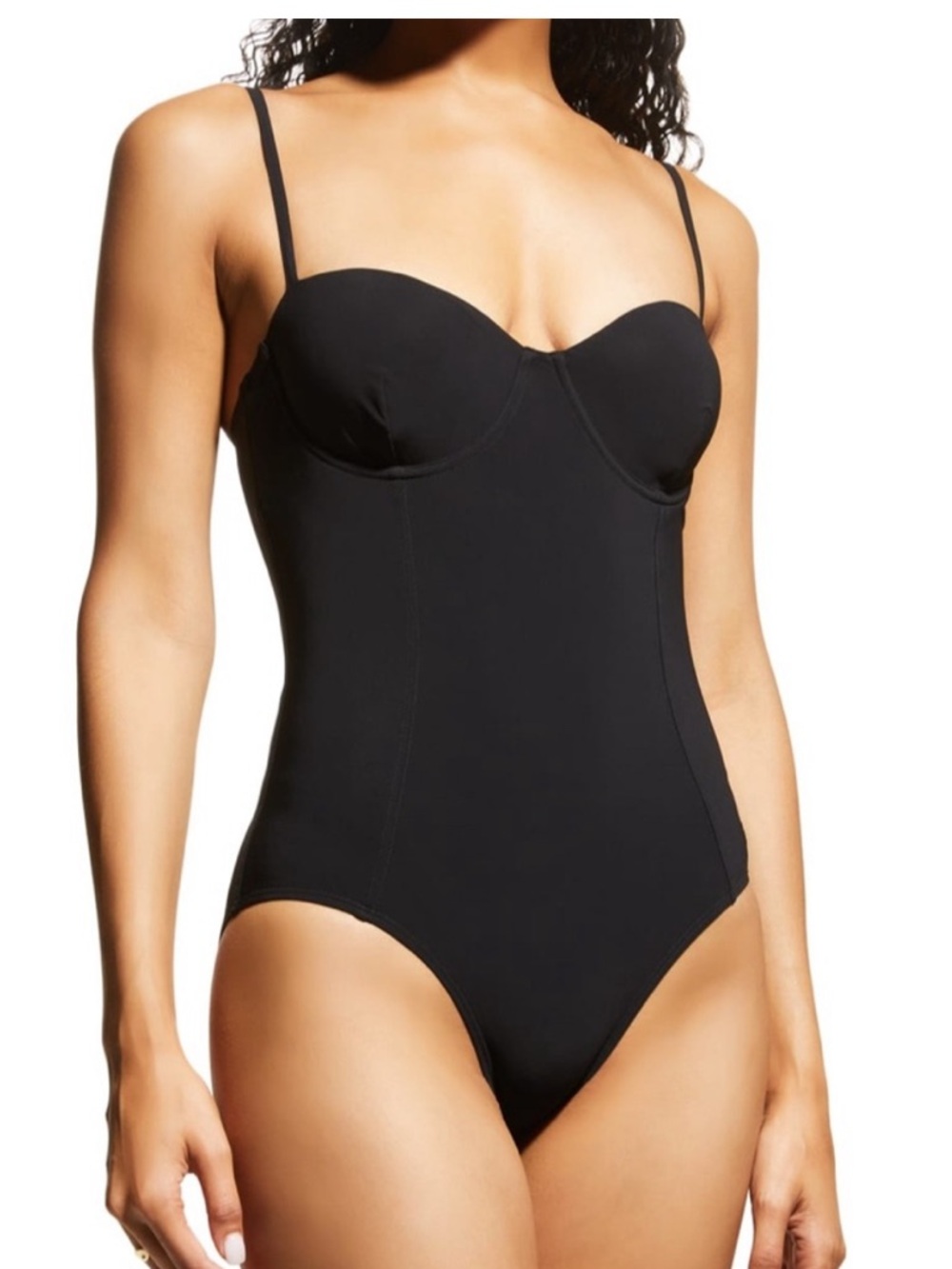 Tory Burch Black Underwire One-Piece Swim Large